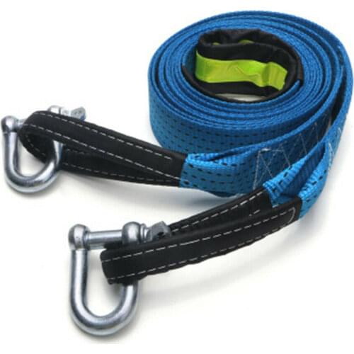 5M 8Tons High Strength Nylon Trailer Tow Ropes Strape Cable With U Hooks Reflective Light Towing Rope For Car Truck Trailer SUV