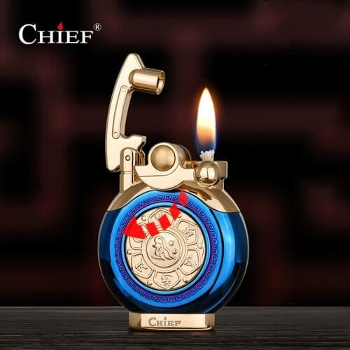 2021 New Kerosene Lighter Windproof Personalized Catapult Rocker Lighter Classic Retro Open Flame Lighter Gift for Men