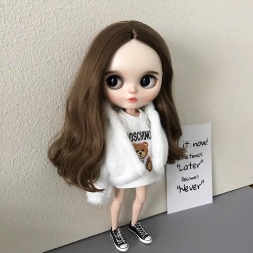 Outfits for Blythe doll clothes Soft Fur Coat with hat suit for blyth, Licca, OB23, ob24, Azone, 19 Joint Body Doll