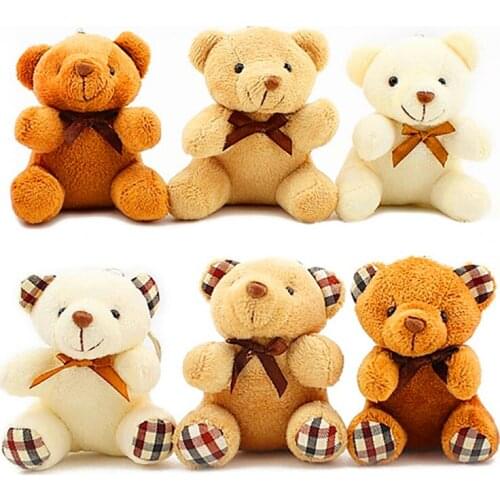 9cm Teddy Bear Stuffed Animals Plush Pendant Key Chain Keychain Ring Doll Toy