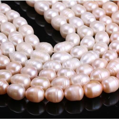 Freshwater Rice-shaped Pearl Loose Beads 11-12 Mm For DIY Bracelet Earring Necklace Sewing Craft Jewelry Accessory