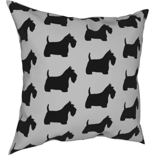 Scottish Terrier Black Scottie Dog Square Pillow Case Cushions for Sofa Novelty Pillowcase