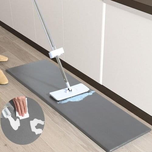 Thick 1.2cm PU Leather Kitchen Mat Waterproof Floor Mat Anti Fatigue Anti Oil Kitchen Carpet Anti Slip Doormat Bedroom Rug Black