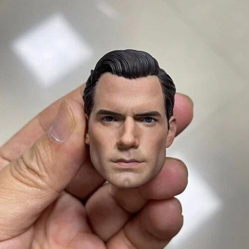 1/6 Henry Cavill Head Sculpt PVC Male Soldier Head Carving Fit 12'' Action Figure Body Dolls