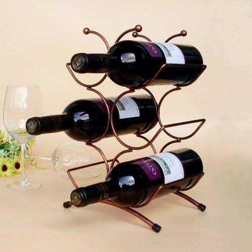 1PC 6 Bottles Wine Racks Metal Wine Bottle Holder Wine Stand Shelf Tabletop Decoration Home Bar Storage Shelf Racks KI 2049