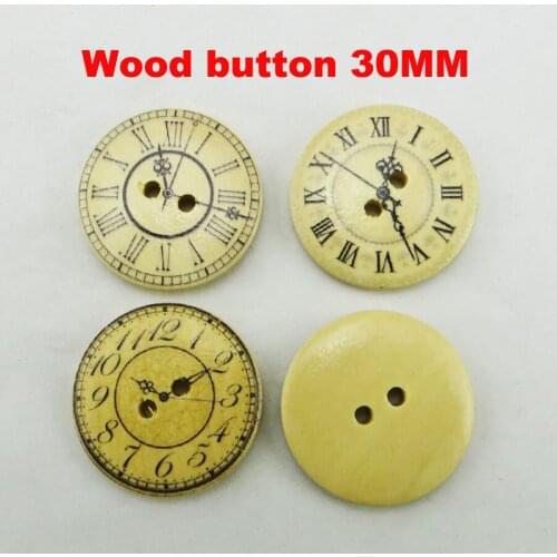 10PCS 30MM 2-Holes Flower BUTTON Decorative Painting Wooden Leaf Buttons Brand Coat Boots Sewing Clothes Accessory MCB-453