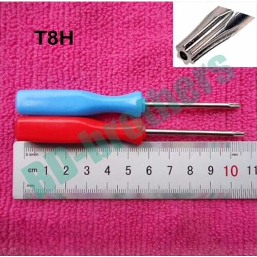 3 x 105mm 45# Steel Red / Blue T8 With Hole T8H Screwdriver for Xbox360 Control Handle Joystick Repair Screwdrivers 3000pcs/lot