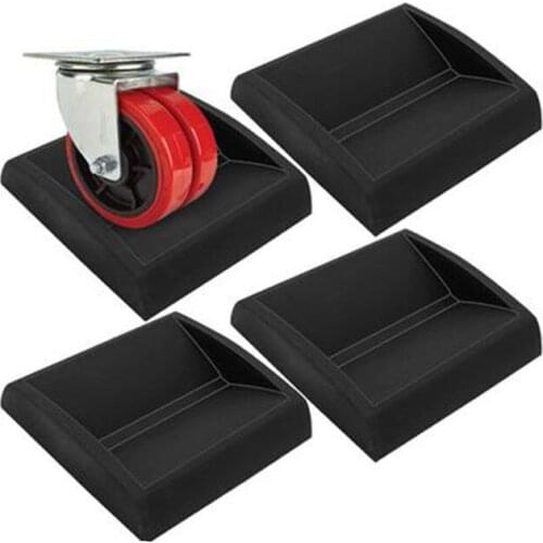 4PCS Rubber Furniture Cups Premium Caster Cups Furniture Coasters Bed Stoppers Floor Protectors for All Floors Wheels