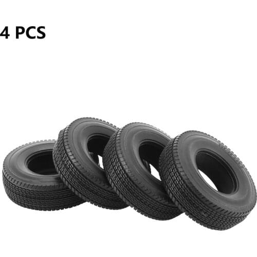 4Pcs Rubber Tyres Wheel Tires With Sponge For 1:14 Tamiya Tractor Trucks RC Car Parts Accessories Upgrade DIY Parts