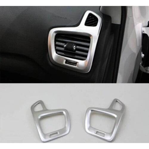 ABS Pearl Chrome Interior Air-Condition Vent Outlet Cover Trim For Jeep Compass 2017 2018