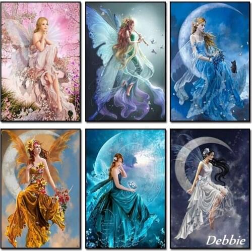 5D DIY Diamond Painting Cross Stitch Diamond Embroidery Fantasy Moon Girl Needlework Square/Round Home decor Diamond Mosaic