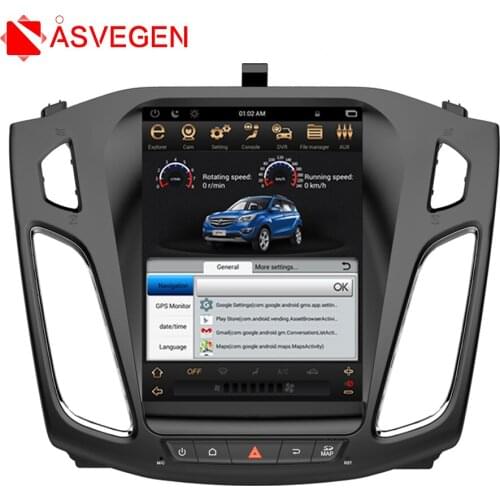 Asvegen Vertical Touch Screen Android 6.0 Quad Core Car Auto Radio Multimedia Player GPS Navigation For Ford Focus 2012-2015