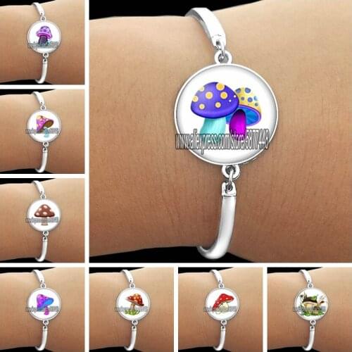 2021 New Glass Mushroom Girls Bracelets Quality Bangles for Girls Women Children Birthday Gift Lovely Jewelry