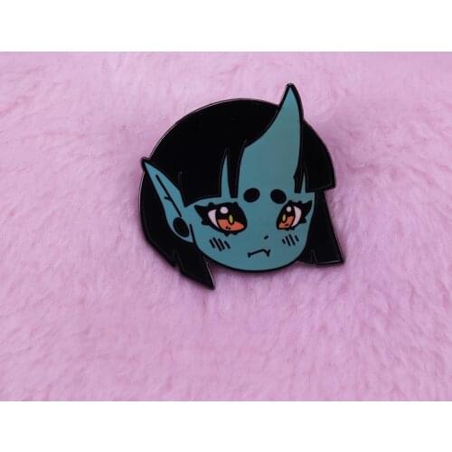 Mugi the Blue Oni enamel pin badge Japanese anime jewelry