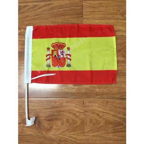 30X45C Spanish flag Spanish car window flag pole car decoration Free Shipping