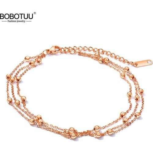 BOBOTUU Trendy Multi Layer Handmade Beads Chain & Link Bracelets For Women Girls Bohemia Beach Bracelet Summer Jewelry BB18192