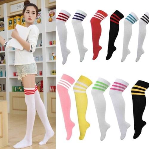 Men Womens Sport Football Soccer Stripe Long Socks Over Knee High Sock Baseball HOT