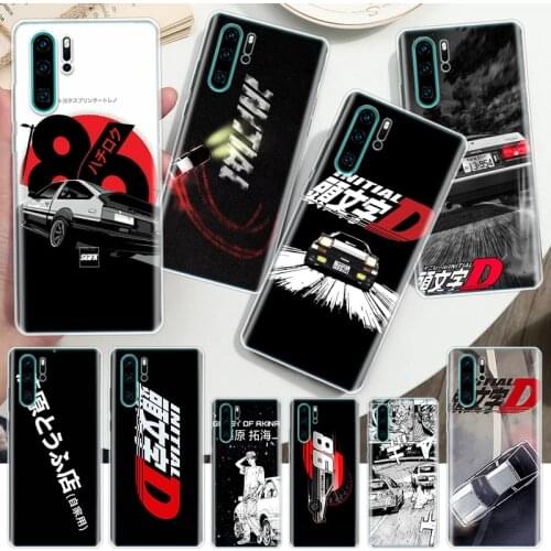 Amine Intital D AE86 Car Soft Phone Case For Huawei Honor 10 9 20 Lite Y5 Y6 Y7 Y9 8A 8X 8S 7A 7X 9X 10i 20i Pro Cover Coque