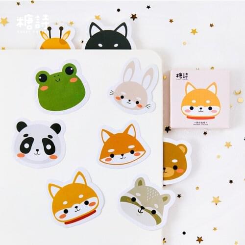 45 pcs/pack Lovely Animals Decorative Sticker Set Diary Album Label Stickers DIY Stationery Stickers Gift Kids Stationary
