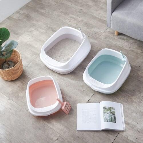 Luxury Portable Plastic Pet Cat Litter Box Toilet Furniture Anti Splash Dog Tray with Scoop Sand Box