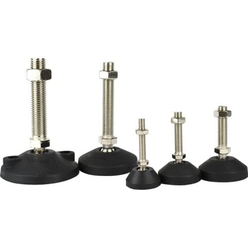 4pcs Furniture Support Leg Non-skid Pad M8/M10/M12 Adjustable Universal Office Warehouse Shelves Nylon Hooves Fixed Anchor Foot