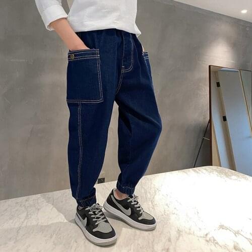 2021 New Baby Spring Autumn Jeans Pants For Boys Children Kids Trousers Clothing Teenagers Gift Home Outdoor High Quality