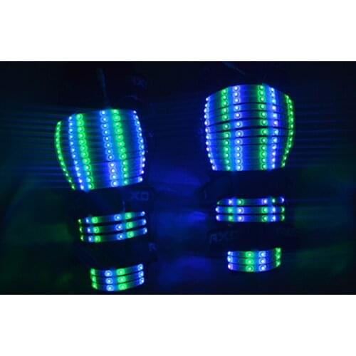 New LED Luminous Kneepad Leg Dance Wear Led Light Knee Care Costume For Party KTV Nightclub Stage Show Performance Clothes
