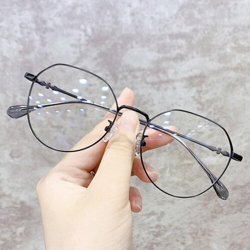Vintage Style Blue Light Blocking Glasses 2021 New Streetwear Eyewear Metal Irregular Trendy Anti Blue-ray Eyeglasses Protection