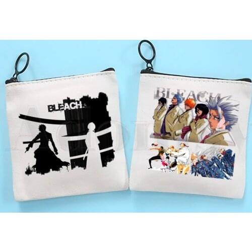Bleach Anime Kurosaki ichigo Zaraki Kenpachi Coin Purse Storage Small Bag Card Bag Key Bag Coin Clutch Bag Zipper Key Bag