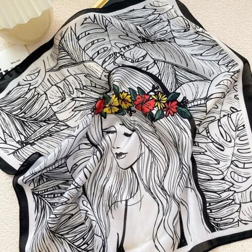 New female scarf high quality shawl silk fashion scarf head scarf beach sun protection Baotou scarf 53cm FJ575