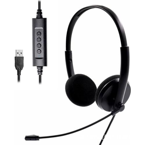 Pohiks Call Center Wired Headset Earphone With Microphone For PC Computer Laptop Accessories USB Wired Headset Headphone