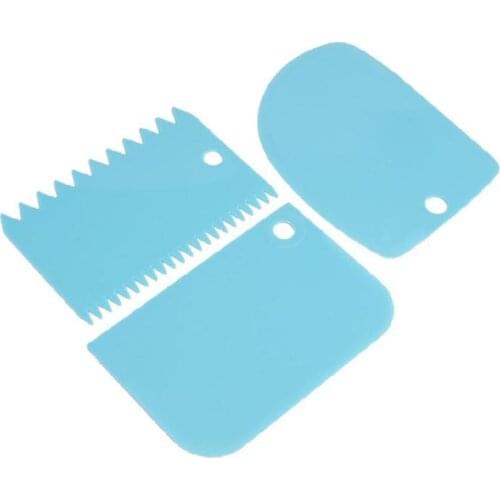 3PCS/Set Silicone Cream Scraper Irregular Teeth Edge DIY Cake Cutter Smoother Kitchen Pastry Decorating Baking Spatulas Tools