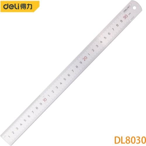 Deli DL8030 Steel Ruler Specification: 330mmx25mm Stainless Steel Measuring Tools Engraved With Formulas And Conversion Tables