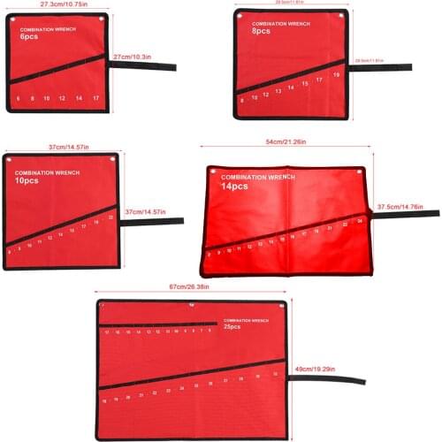 Multi-Pocket Roll Up Tools Storage Bag Spanner Plier Wrench Organizer DIY Holder Canvas Organizer Accessory 6-25 Pockets