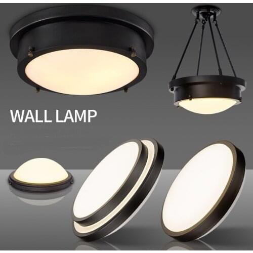 LED industrial wind retro ceiling Ceiling Lights wall American balcony living room corridor entrance porch entrance round ZCL