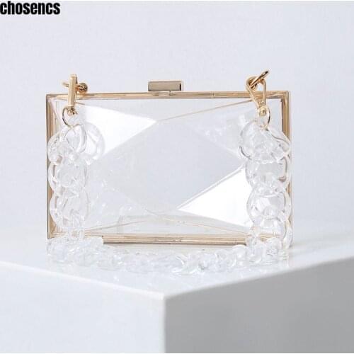 Party Bags for Women Luxury Summer Purses 2021 Chain Wallet Women Acrylic Handbags Crossbody Bag Fashion Transparent Ladies Bag