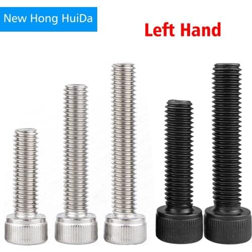 Left Hand Hex Socket Left Thread Tooth Cap Screw Reverse Hexagon Allen Bolt 304 Stainless Steel Black Steel M4M5M6M8M10M12M16