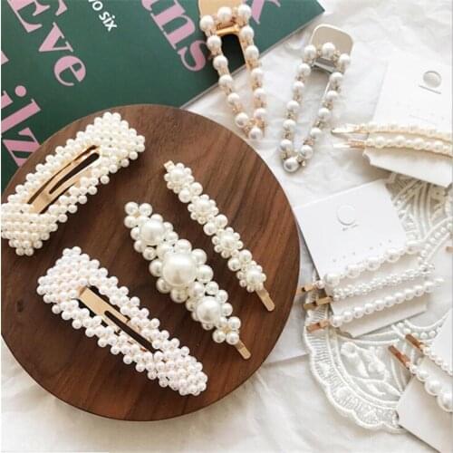 Fashion Pearl Hair Clip for Women Elegant Korean Design Barrette Stick Hairpin Hair Styling Accessories