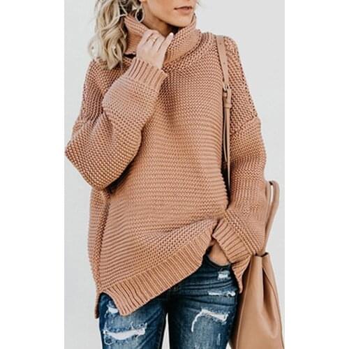 2020 Women Autumn Winter Long Sleeve Turtle Neck Casual Knitted Pullover Sweater Top Womens Clothing свитер женский pull femme