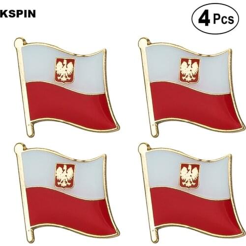 Poland Flag Pin Lapel Pin Badge Brooch Icons 4pcs