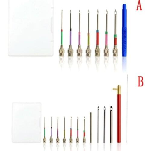 1 Set Metal Embroidery Stitching Punch Needle Handmade Needlepoint Kits Sewing Tool Set With Tube For DIY