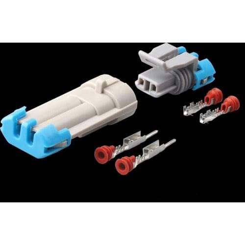 100 sets kit 2 pin way gray PA66 male and female electric Jet Valve Plug connector 12162343 12052644