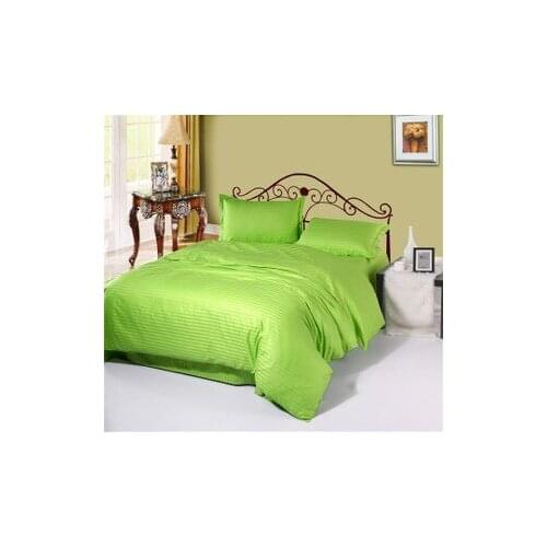 3D Solid apple green satin striped Bedding set King Queen size bedspread duvet cover bed sheet bed in a bag sheets quilt cover