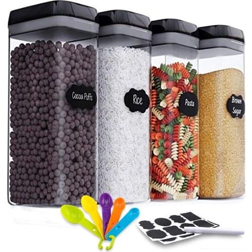 4pcs 1900ML Eco-Friendly Can Sealed Coarse Grain Storage Tank Dry Grain Kitchen Storage Tank Jars for Bulk Cereals