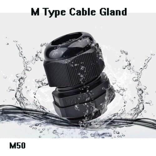 5pcs M Type PA66 Nylon Cable Conduit Gland IP68 M50 High Quality Waterproof gland 37-44mm No Waterproof Gasket Free shipping