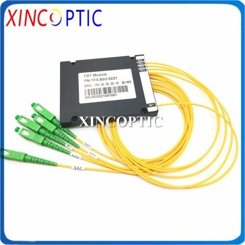 50/20/20/10,1x4 Dual Window,1310/1550,SM,SC/APC ABS FBT Fiber Coupler,1*4 FBT Fiber Optic PLC Splitter,100*80*10,2.0mm,1M
