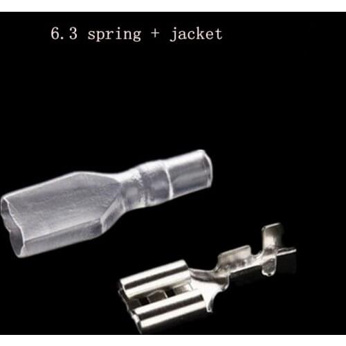 50set 6.3 plug-in terminal insulation jacket plug-in switch terminal tin plated /silver plated