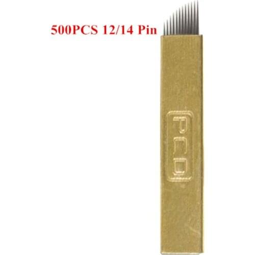 500PCS/lot Disposable Sterile PCD Permanent Makeup Blade Microblading Eyebrow Tattoo Needle for 3D Embroidery Manual Tattoo Pen