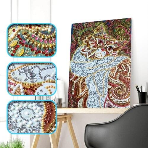 Special Shaped Cat Diamond Embroidery Crystal Diamond Painting Mandala Shining Round Rhinestones Cross Stitch Home Decor