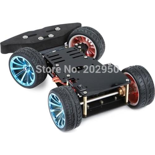 4WD RC Smart Car Chassis For Arduino Platform With MG996R Metal Gear Servo Bearing Kit Steering Gear Control DIY 4 Wheel Robot